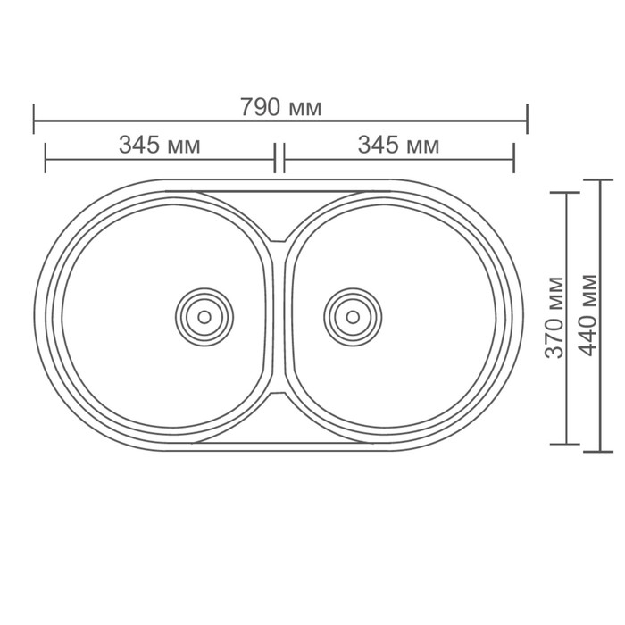 Мойка кухонная Accoona AB4479B, врезная, двойная, толщина 0.6 мм, 790х440х165 мм, глянец Мойка кухонная Accoona AB4479B, врезная, двойная, толщина 0.6 мм, 790х440х165 мм, глянец