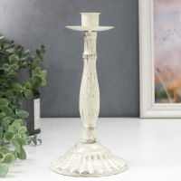 Подсвечник металл на 1 свечу "Прованс" белый состаренный 21х11,5х11,5 см Подсвечник металл на 1 свечу "Прованс" белый состаренный 21х11,5х11,5 см