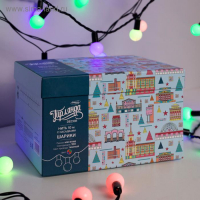 Гирлянда &laquo;Нить&raquo; 10 м с насадками &laquo;Шарики 2.5 см&raquo;, IP44, тёмная нить, 100 LED, свечение мульти (RG/RB), мигание, 220 В