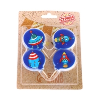 Набор свечей в торт "Космос", 4&times;4,4см, 4 шт