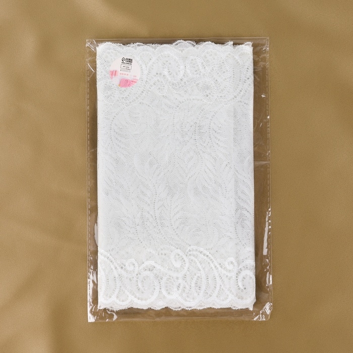 Кружевная эластичная ткань, 225 мм &times; 2,7 &plusmn; 0,5 м, цвет белый