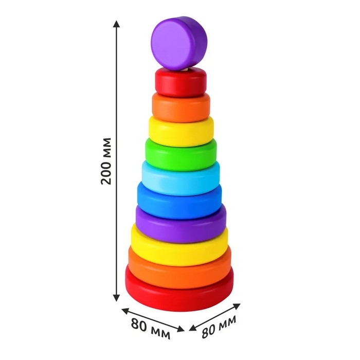 Пирамидка деревянная большая &laquo;Круг&raquo;