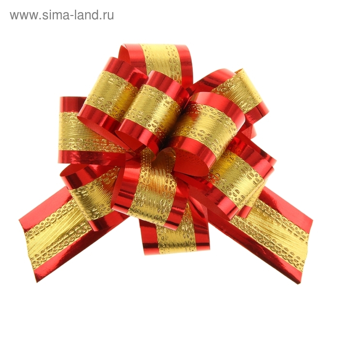 Бант-шар №3,2 золотой в красном Бант-шар №3,2 золотой в красном
