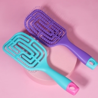 Расчёска массажная, широкая, вентилируемая, 8 &times; 24,5 см, цвет МИКС