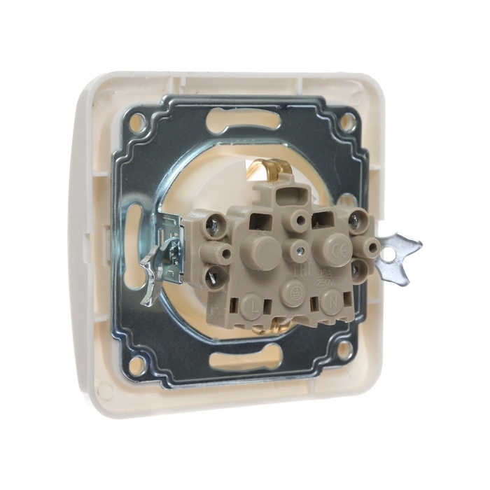 Розетка одноместная Luazon Lighting Розетка одноместная Luazon Lighting "Орион", 16 А, скрытая, с з/к, белая