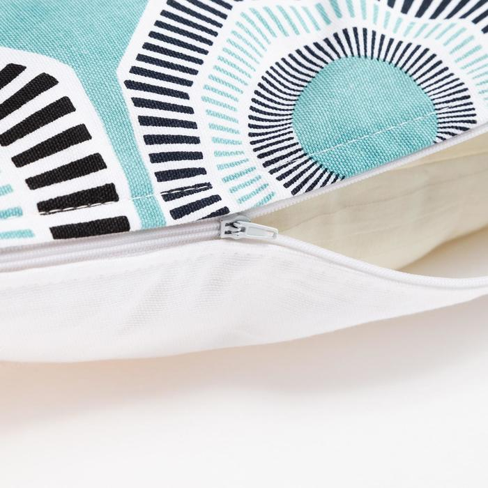 Наволочка декоративная 40х40 см, Circle mint, 100% хлопок Наволочка декоративная 40х40 см, Circle mint, 100% хлопок