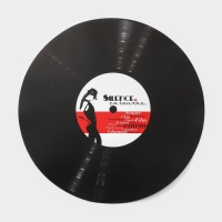 Салфетка сервировочная на стол Доляна «Виниловая пластинка», d=38 см, цвет чёрный Салфетка сервировочная на стол Доляна «Виниловая пластинка», d=38 см, цвет чёрный