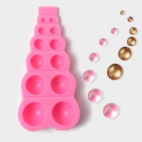 Молд «Полусферы», силикон, 14×7×2 см, 12 ячеек, цвет розовый Молд «Полусферы», силикон, 14×7×2 см, 12 ячеек, цвет розовый