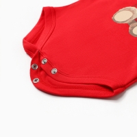 Боди Крошка Я "Новогодние медвежата", рост 68-74 см, красный