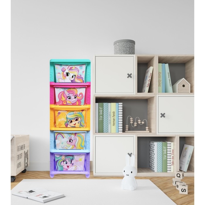 Комод &laquo;Радужные единорожки&raquo;, 5 секций