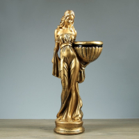 Фигура с кашпо "Девушка в платье" бронза голубой-зеленый, 1,2 л / 21х84х34см Фигура с кашпо "Девушка в платье" бронза голубой-зеленый, 1,2 л / 21х84х34см