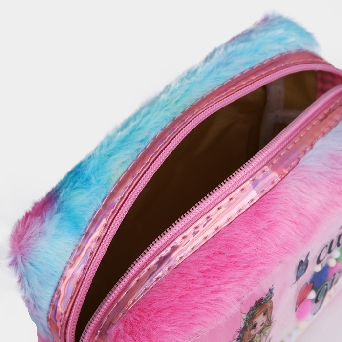 Косметичка на молнии, цвет розовый