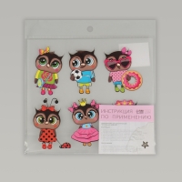 Термотрансфер &laquo;Совушки&raquo;, 19,5 &times; 21 см, 6 дизайнов, цена за 1 лист