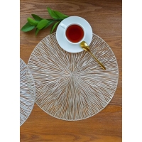 Набор салфеток сервировочных на стол Доляна &laquo;Сияние&raquo;, d=38 см, 4 шт, цвет золото