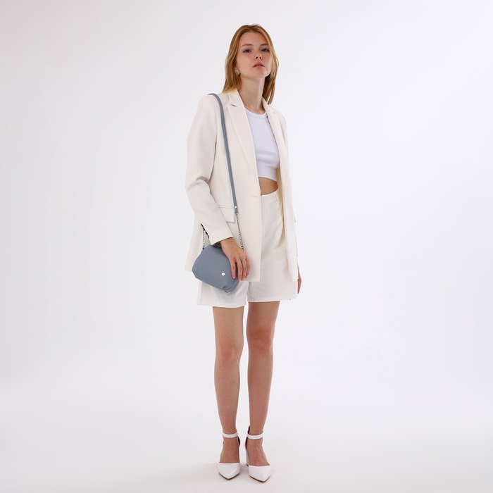 Сумка женская на молнии, цвет голубой