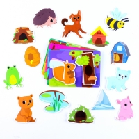 Развивающая игра на липучках &laquo;Изучаем животных. Кто  где живет?&raquo;