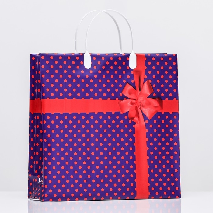 Новый год. Пакет Новый год. Пакет "Красный бантик", мягкий пластик, 29 x 30 см.