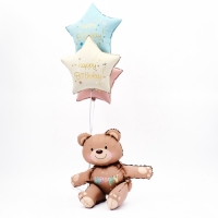 Шар фольгированный 30" &laquo;Счастливый мишка&raquo;, матовый, цвет бежевый