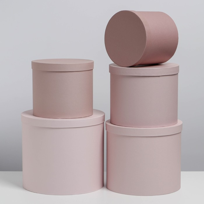 Набор коробок 5 в 1, упаковка подарочная, &laquo;Кофейный&raquo;, 13 х 14‒19.5 х 22 см