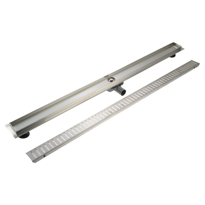 Трап ZEIN, c флaнцeм свободного вращения 360&deg;, 7х120 см, d=40/50 мм, нерж. сталь, сатин