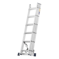 Лестница ТУНДРА, трехсекционная, алюминиевая, 6 ступеней Лестница ТУНДРА, трехсекционная, алюминиевая, 6 ступеней