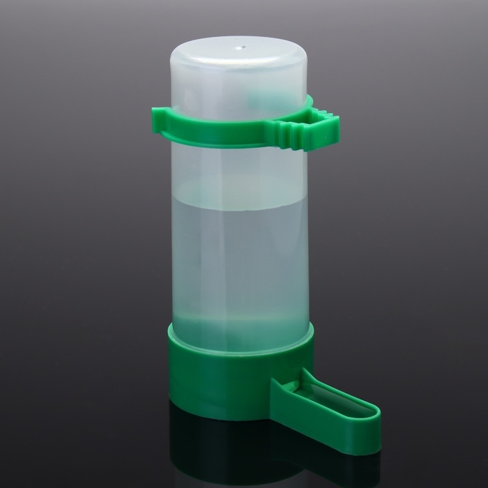 Поилка/кормушка для птиц 4 х 12 см, 140 мл, зелёная