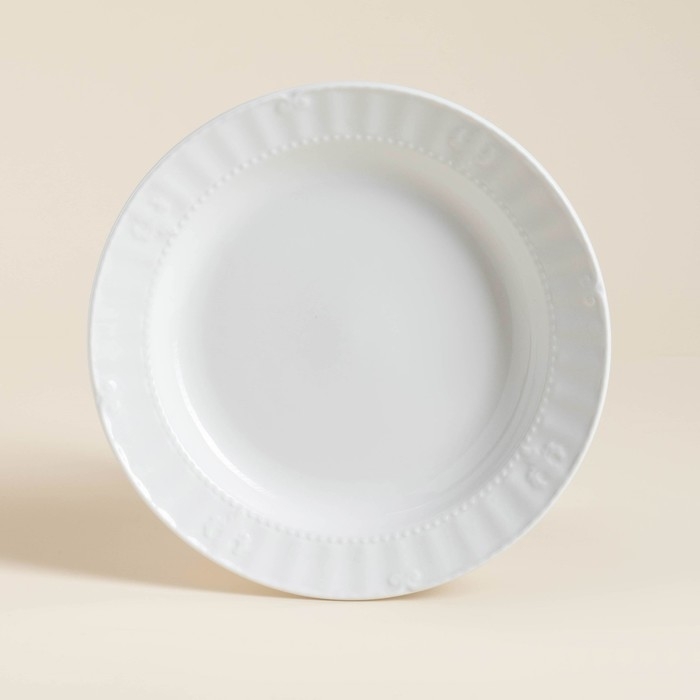 Набор фарфоровых тарелок SL Home &laquo;Винтаж фрэнч&raquo;, d=22,5 см, цвет белый