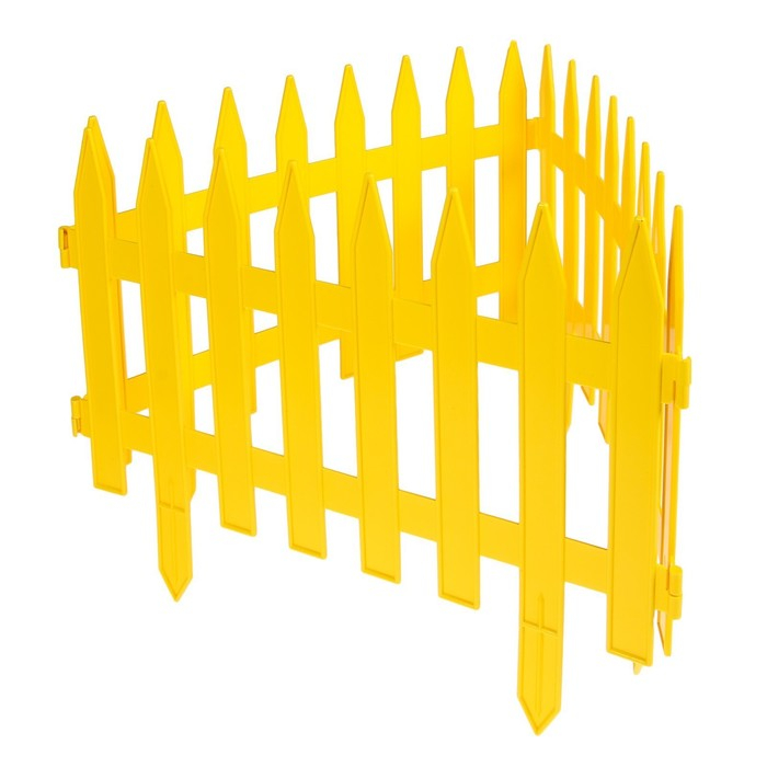 Ограждение декоративное, 35 &times; 210 см, 5 секций, пластик, жёлтое, GOTIKA, Greengo