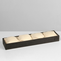 Подставка для часов, браслетов, флок, 4 места, 33&times;8&times;3,5 см, цвет серо-бежевый