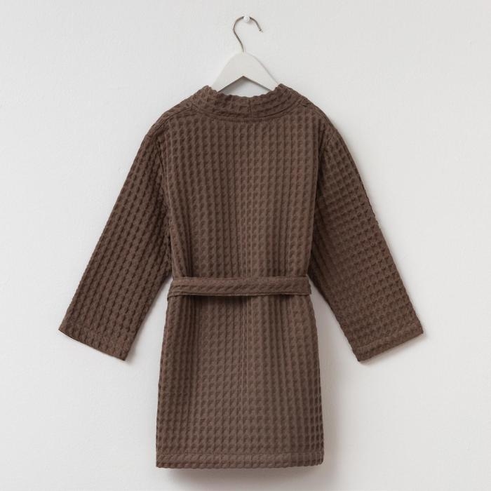 Халат вафельный детский Крошка Я Халат вафельный детский Крошка Я "Boho" размер 34 (122-128 см) цвет мокко, 100% хлопок 290 г/м2