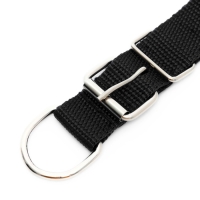 Ошейник "Комфорт" комбинированный (полиэстер, искусственная кожа), 58 х 3 см, ОШ 45-52 см, чёрный 60