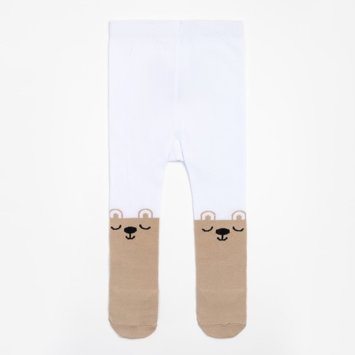 Колготки Крошка Я Колготки Крошка Я "Мишка", белый/бежевый, рост 68-74 см