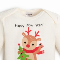 Комплект: джемпер и брюки Крошка Я &laquo;Новогодние зверята&raquo;, рост 74-80 см, цвет красный/белый