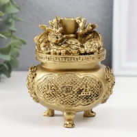 Нэцкэ полистоун под бронзу "Чаша богатства с драконом" 9х9х11 см Нэцкэ полистоун под бронзу "Чаша богатства с драконом" 9х9х11 см