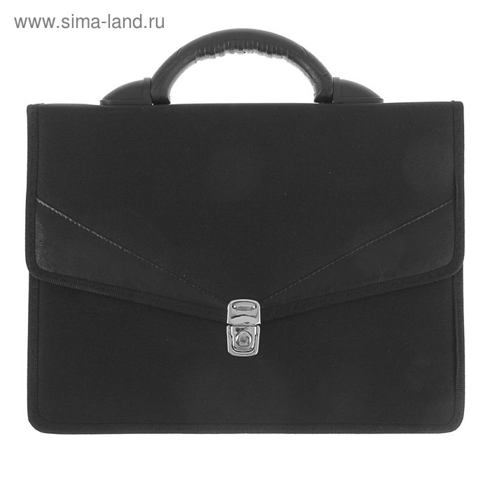 Портфель деловой 350 х 260 х 100 мм, текстильный, 2 отделения Портфель деловой 350 х 260 х 100 мм, текстильный, 2 отделения "Ладога" комбинированный чёрный 1С112
