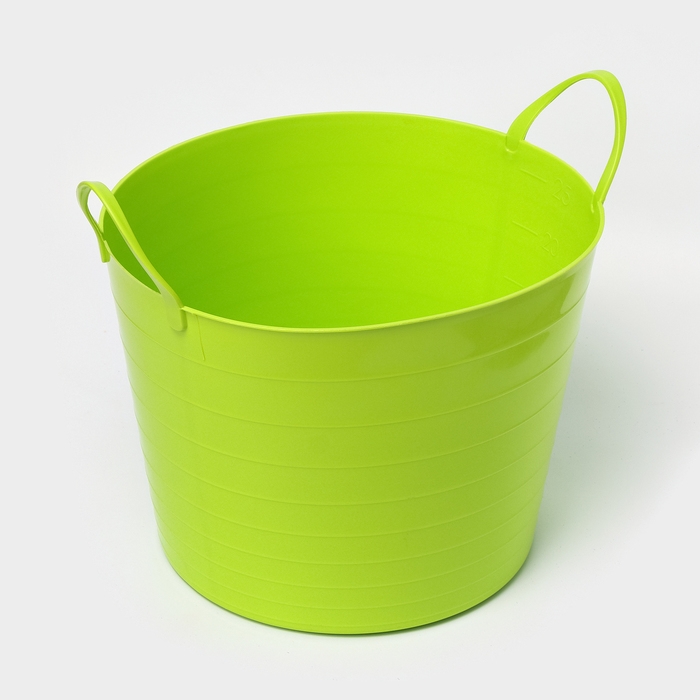 Корзина для белья мягкая, 27 л, 37,5×37,5×30 см, цвет ярко-зелёный Корзина для белья мягкая, 27 л, 37,5×37,5×30 см, цвет ярко-зелёный