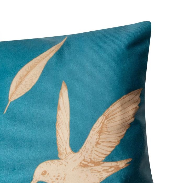 Наволочка декоративная Этель &laquo;Птица&raquo; 40х40 см, велюр, 100% п/э