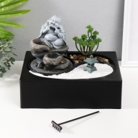 Фонтан настольный от сети, подсветка "Хотей на камнях" 29х21х22 см Фонтан настольный от сети, подсветка "Хотей на камнях" 29х21х22 см