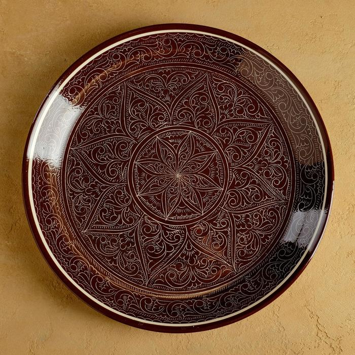 Ляган Риштанская Керамика Ляган Риштанская Керамика "Узоры", 36 см коричневый