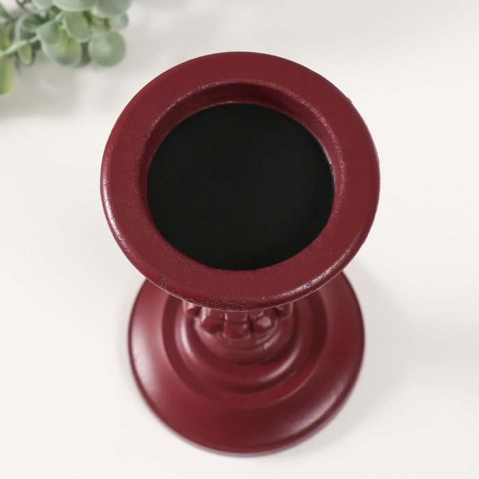 Подсвечник дерево на 1 свечу Подсвечник дерево на 1 свечу "Версаль" бордо 12,5х12,5х22,8 см