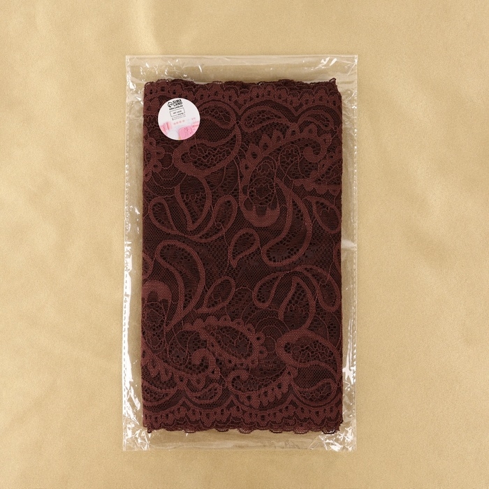 Кружевная эластичная ткань, 240 мм &times; 2,7 &plusmn; 0,5 м, цвет шоколадный