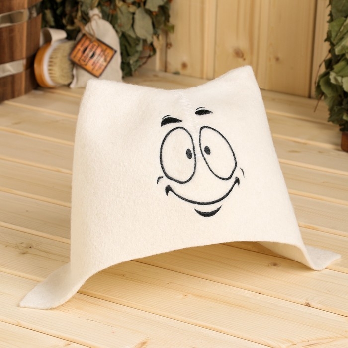 Шапка для бани с вышивкой Шапка для бани с вышивкой "Настроение 3"