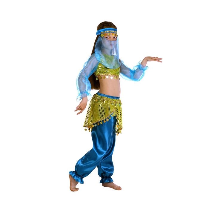 Карнавальный костюм &laquo;Алсу. Морская волна&raquo;, повязка, топ с рукавами, штаны, р. 30, рост 110-116 см