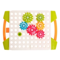 Конструктор винтовой &laquo;Пуговки и шестеренки&raquo;, 3 в 1, с шуруповёртом, 147 деталей и 12 карточек