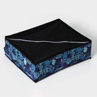 Органайзер для хранения белья с крышкой Доляна &laquo;Тропики&raquo;, 24 ячеек, 38&times;30&times;12 см, цвет синий