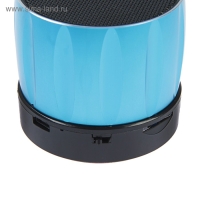 Портативная колонка LuazON Hi-Tech09, 3 Вт, 300 мАч, microSD, USB, корпус металл, синяя Портативная колонка LuazON Hi-Tech09, 3 Вт, 300 мАч, microSD, USB, корпус металл, синяя