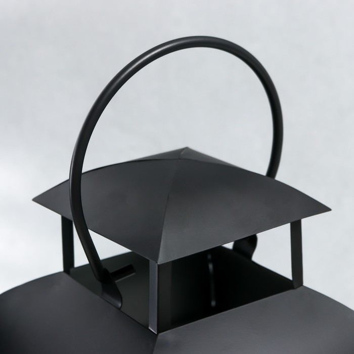 Подсвечник металл Подсвечник металл "Фонарь купольный" чёрный набор 2 шт 14,5х14,5х35 см 47х18х19 см