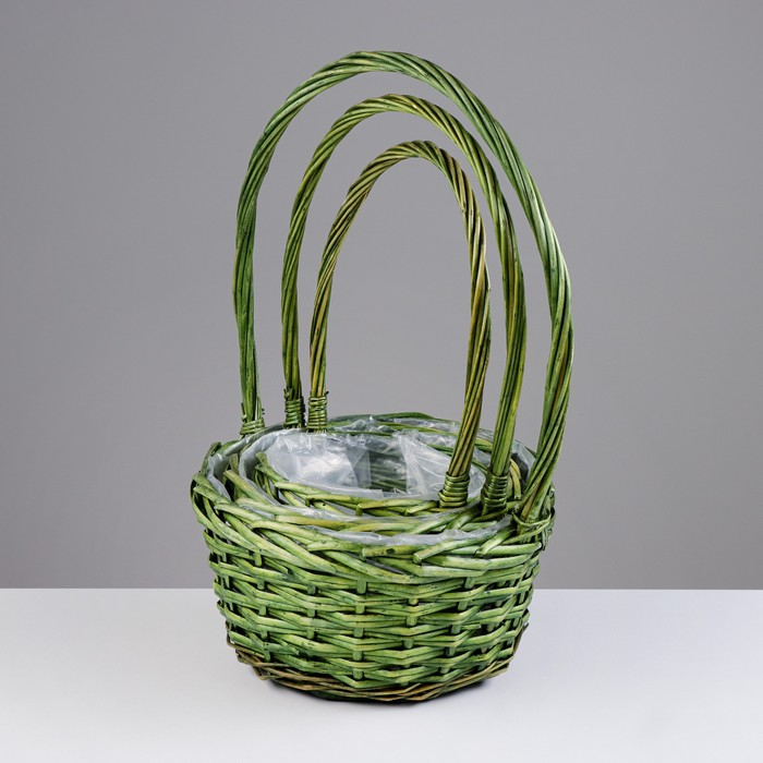 Набор корзин, 3 шт, 28&times;14/45 см, 24&times;13/41 см, 19&times;11/37 см, ива