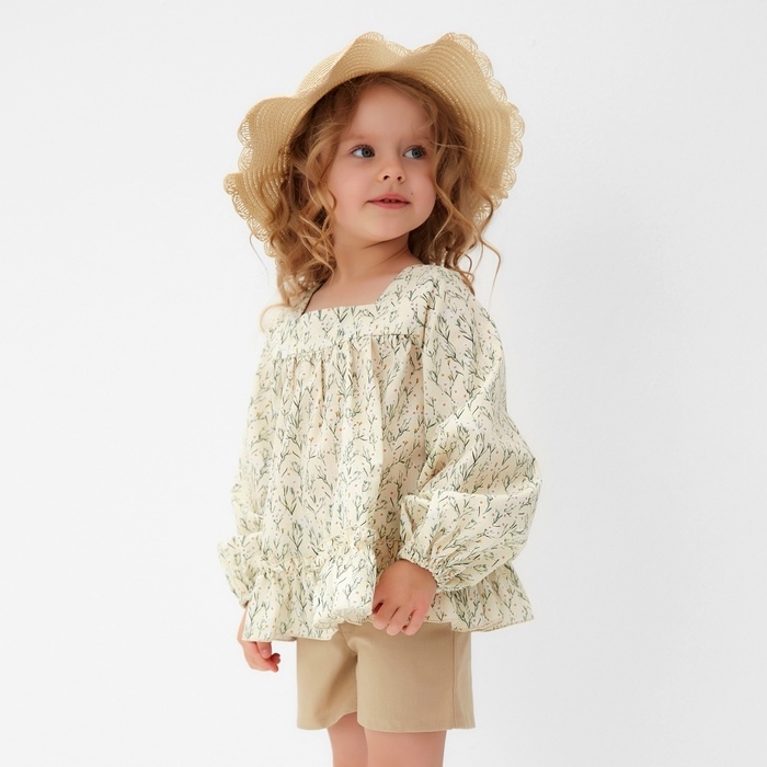 Блузка для девочки MINAKU «Ромашки», цвет молочный, рост 134 см Блузка для девочки MINAKU «Ромашки», цвет молочный, рост 134 см