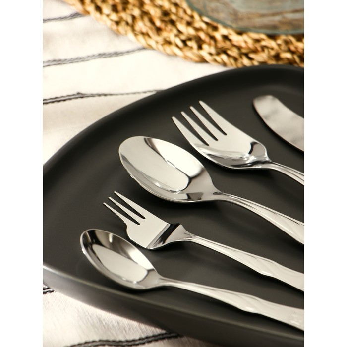 Набор столовых приборов &laquo;Лёвушка&raquo;, 5 предметов, толщина 1,2 мм